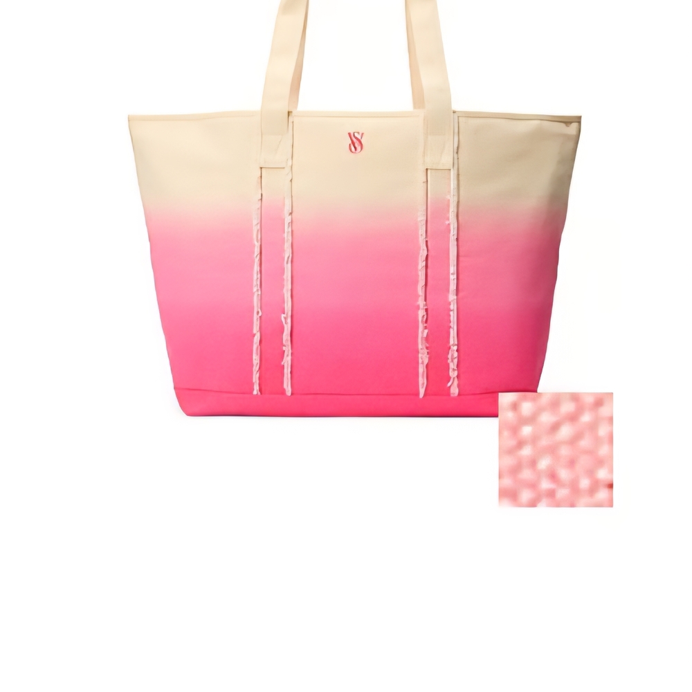 Victoria's Secret Cream and Pink Gradient Tote